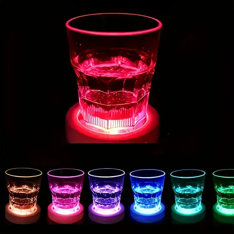 LED Flashing Drink Coasters – Glowing Cup Mat for Parties LED Party Coasters Babs