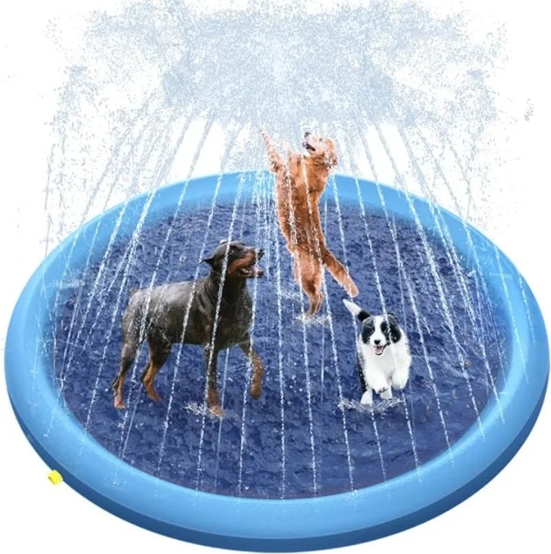 Inflatable Dog Pool Sprinkler Pad – Anti-Slip Cooling Mat Pet Splash Pad Babs