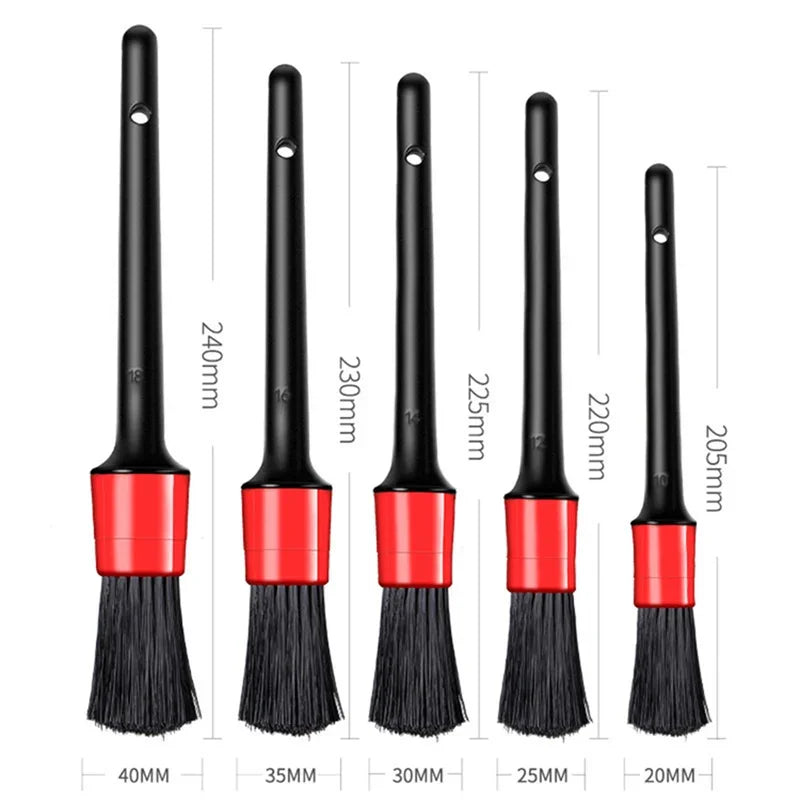 5-Piece Car Detailing Brush Set – Soft Interior Cleaning Kit Car Detailing Brushes Babs 5PCS
