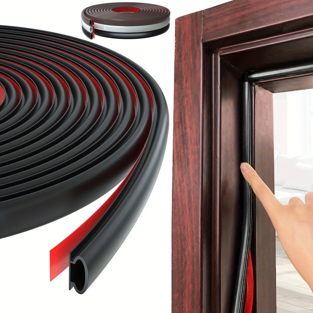 D-Shape Rubber Door Window Sealing Strip | Self-Adhesive Door Sealing Strip Babs black 3M