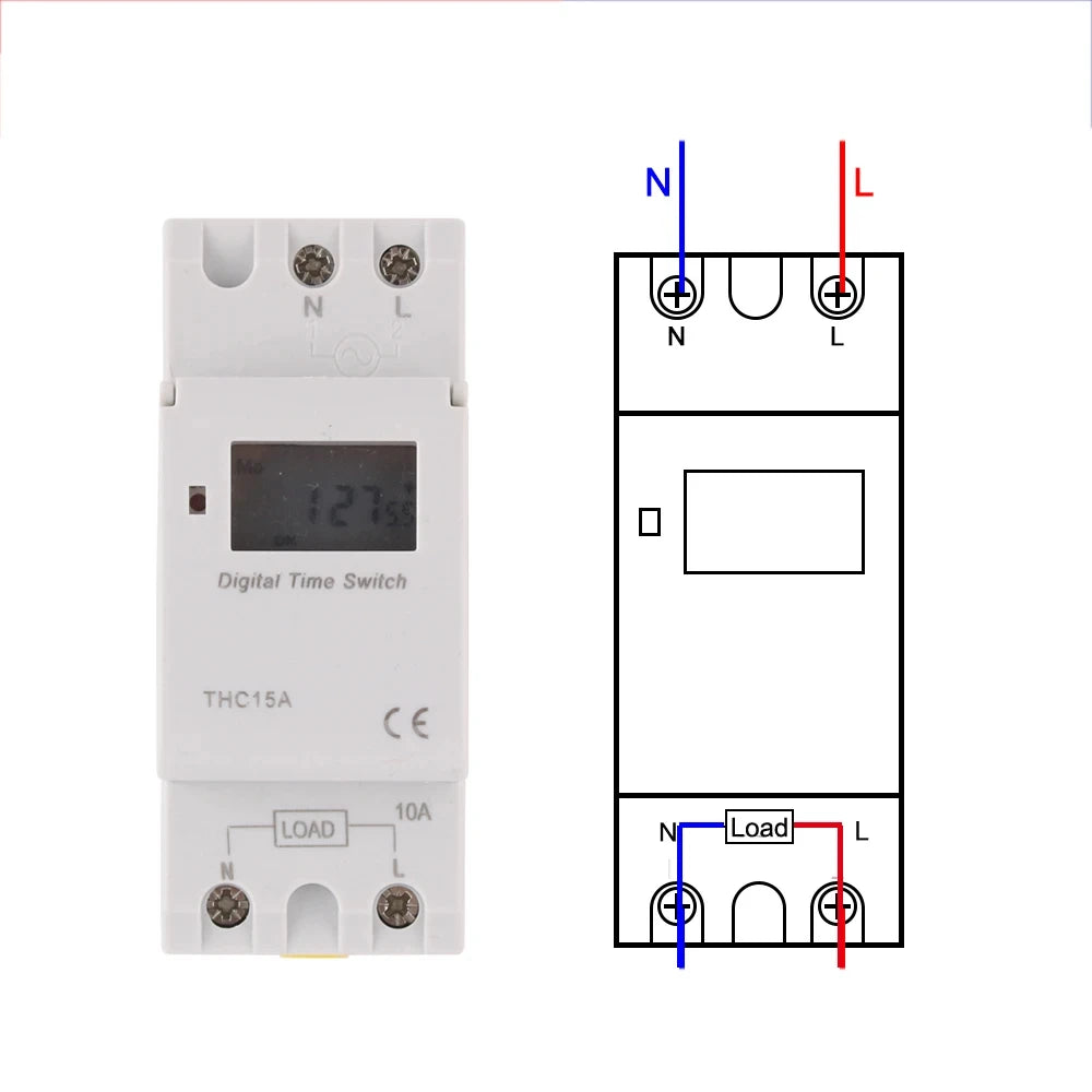 7-Day Programmable Digital Timer Switch DIN Rail 110-220V 16A Digital Timer Switch Babs
