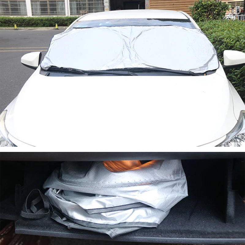 Foldable Car Windshield Sun Shade – UV Blocking Silver Visor Car Sun Shade Babs