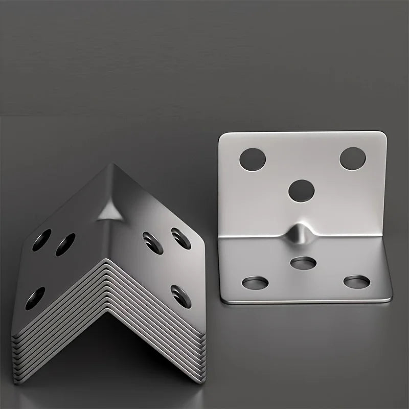 10pcs L-Shaped Metal Brackets 90° Angle Shelf & Cabinet Connectors Metal Corner Brackets Babs
