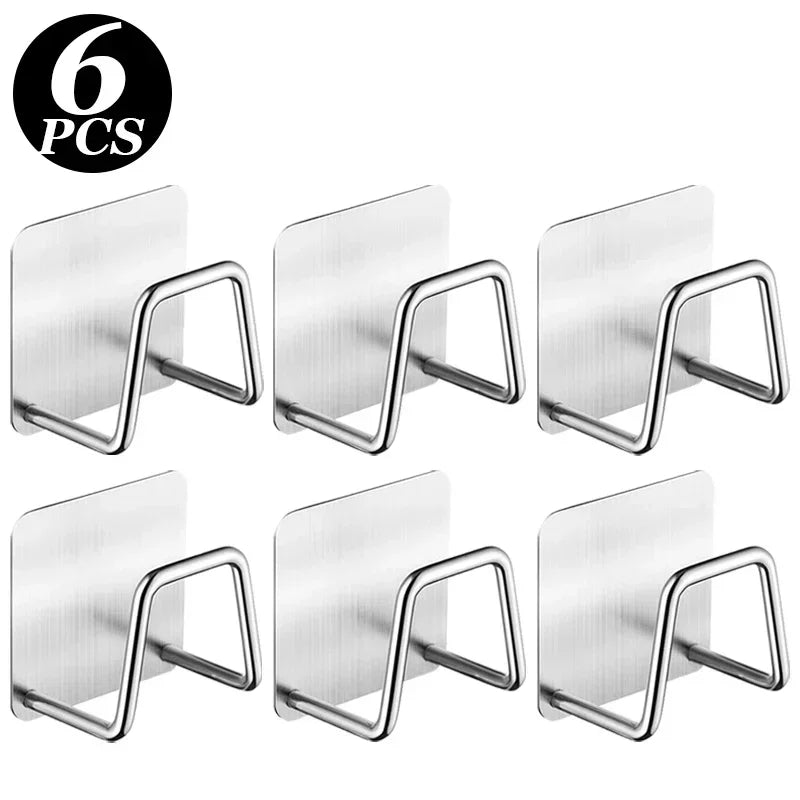 Stainless Steel Sink Sponge Holder Self-Adhesive Wall Rack Sink Sponge Holder Babs 6PCS