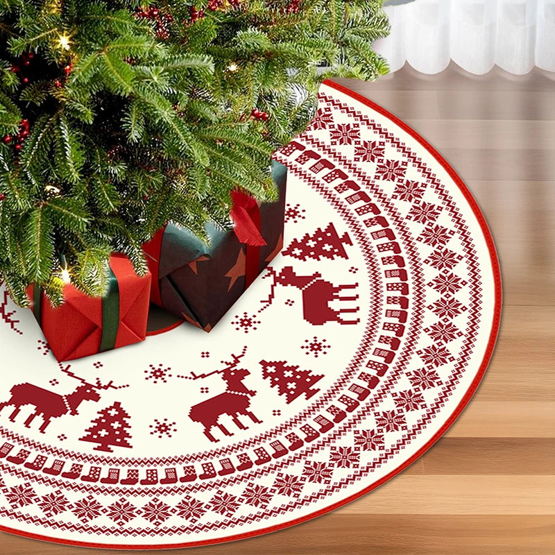 Christmas Tree Skirt Snowman Reindeer Snowflake 90/120cm Christmas Tree Skirt Babs E 90cm