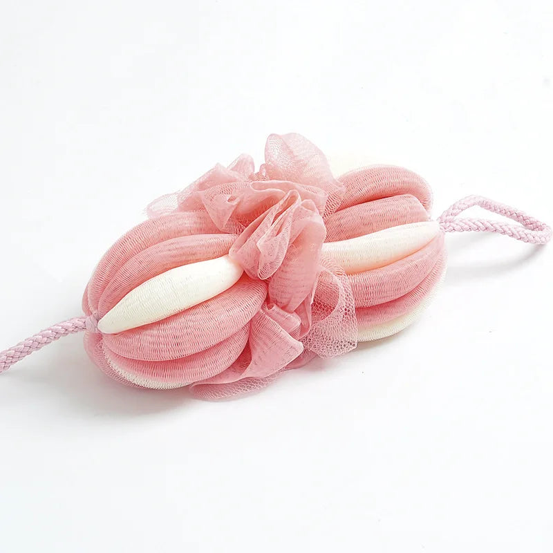 Pumpkin Bath Sponge – Soft Stretchable Shower Loofah Scrubber Bath Sponge Babs Pink