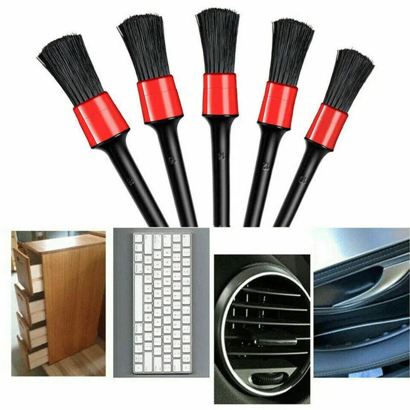 5-Piece Car Detailing Brush Set – Soft Interior Cleaning Kit Car Detailing Brushes Babs