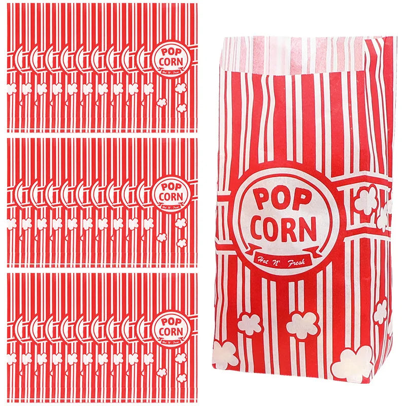 25Pcs Paper Popcorn Bags – Party Snack Treat Containers Party Treat Bags Babs As Shown 25Pcs