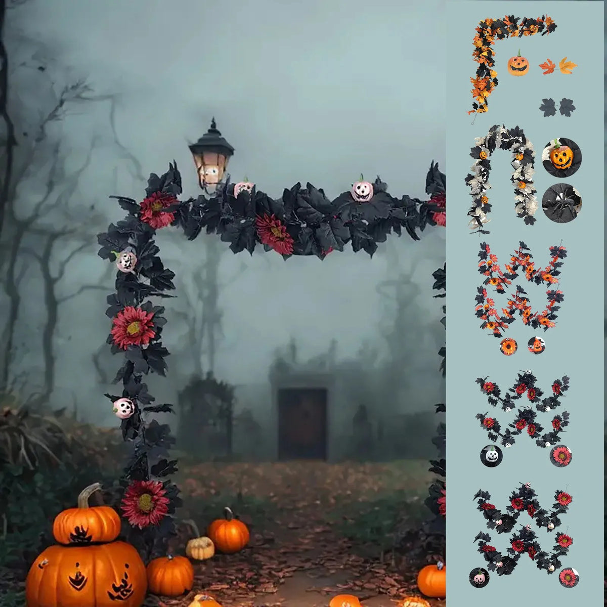 Halloween Maple Leaf Rattan Vine – Door & Wall Décor Halloween Vine Decor Babs