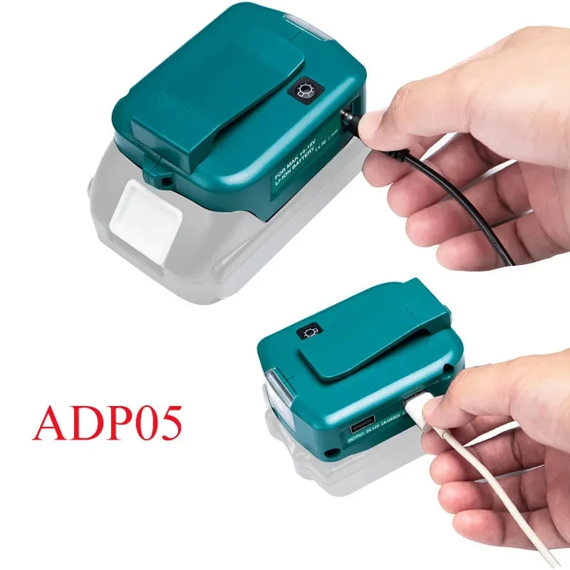 Makita 18V/14.4V Battery Adapter ADP05 – LED Light & Dual USB Battery Adapter Babs