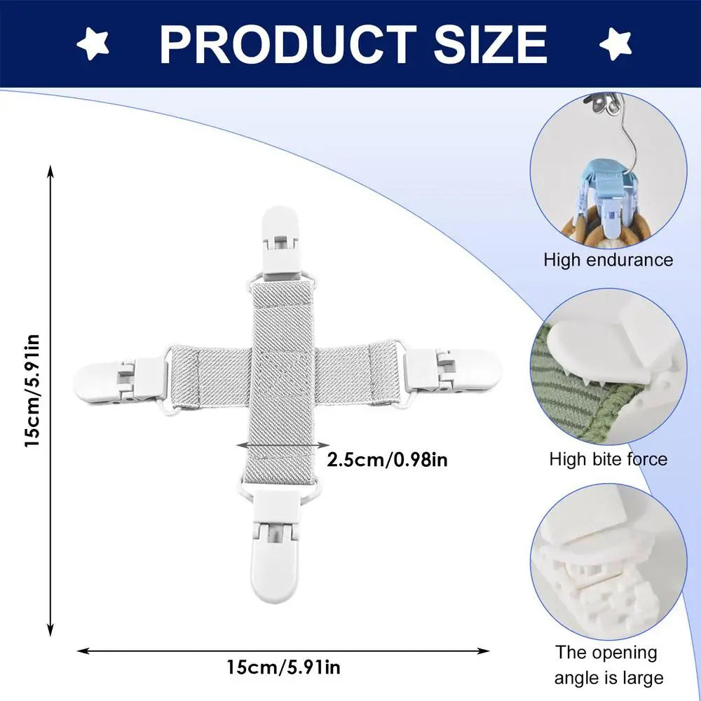 Bed Sheet Clips for Washer & Dryer – Anti-Tangle Laundry Clamps Laundry Sheet Clips Babs White