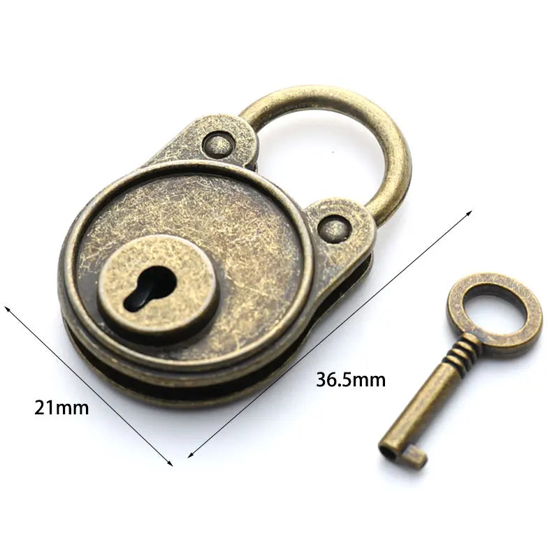 Vintage Antique Bronze Padlock with Key – Notebook & Luggage Decorative Padlock Babs