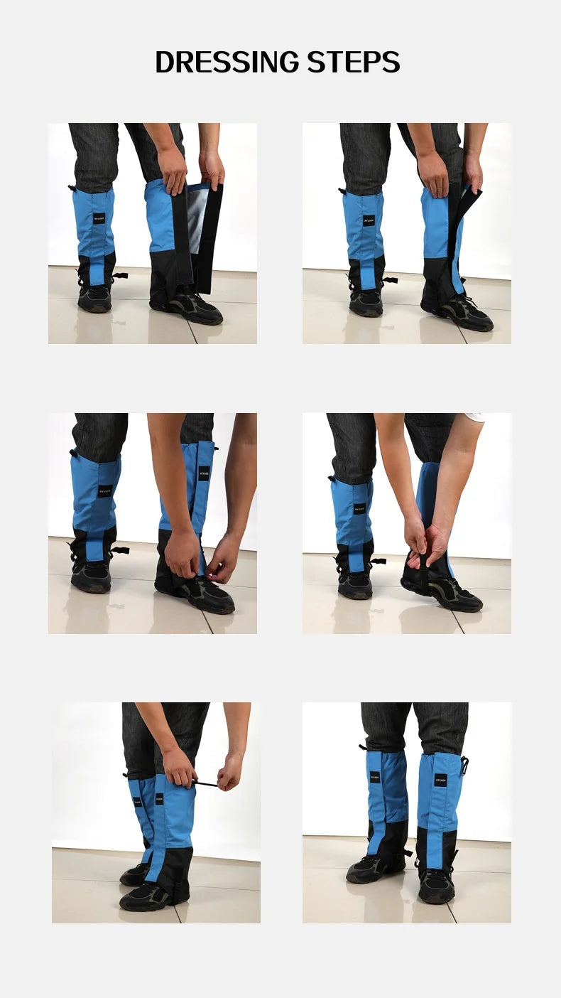 Waterproof Leg Gaiters for Hiking, Skiing & Outdoor Use Outdoor Leg Gaiters Babs