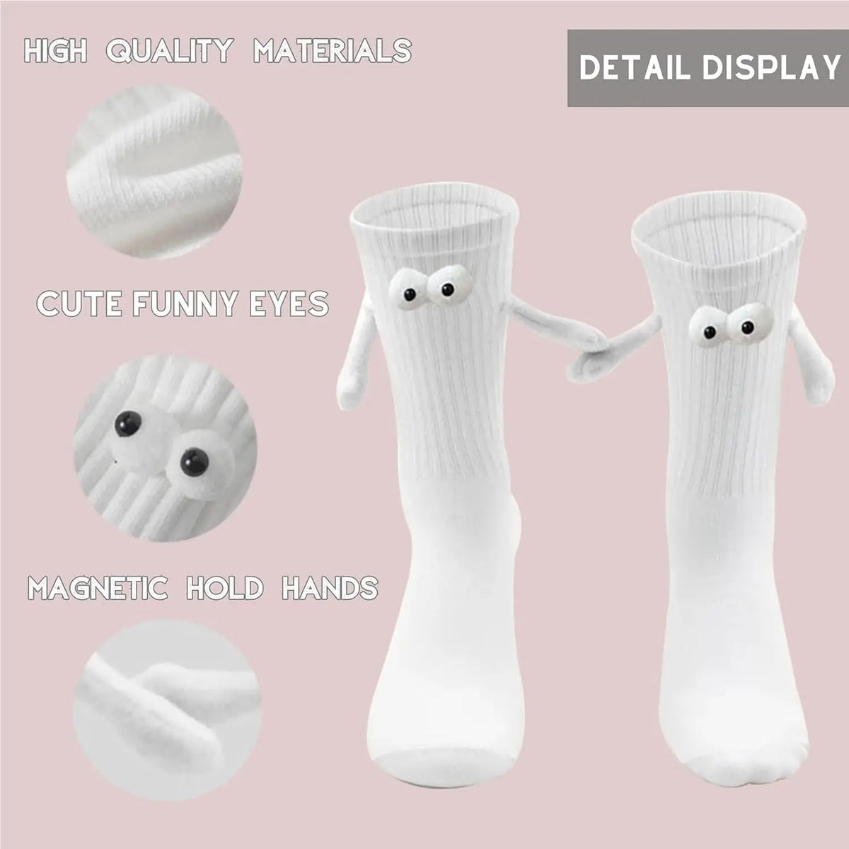 Magnetic Holding Hands Socks – Funny Novelty Couple Gift Novelty Socks Babs
