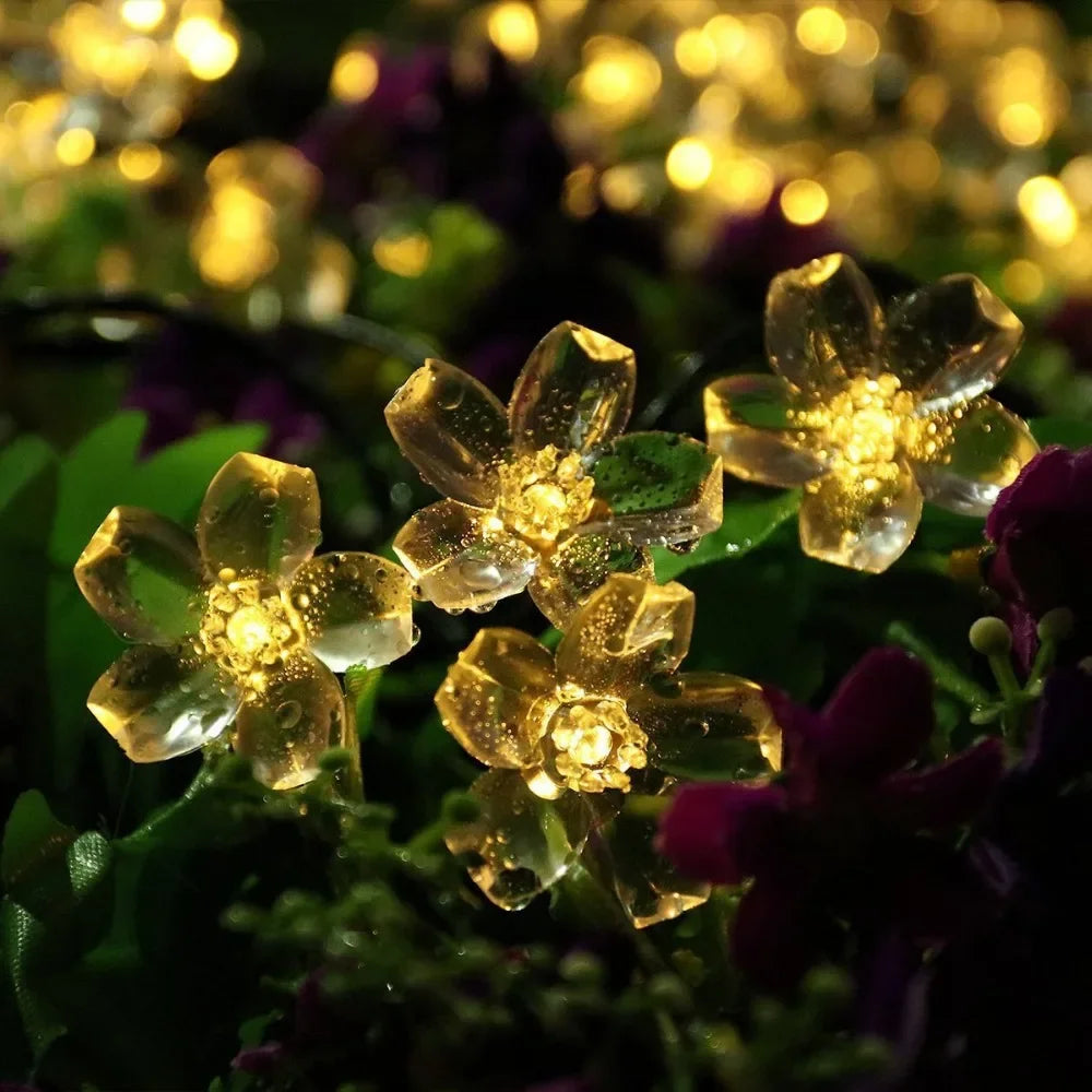 Solar Cherry Flower String Lights – 20m Waterproof Garden Garland Solar String Lights Babs