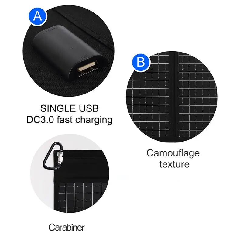 20W Foldable Solar Panel – Portable Camping Phone Charger Foldable Solar Panel Babs