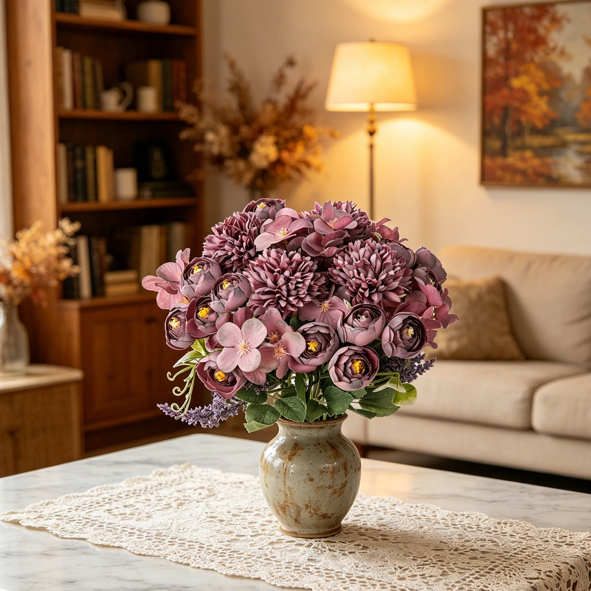 Silk Artificial Hydrangea & Rose Bouquet – Home & Wedding Decor Artificial Flower Bouquet Babs