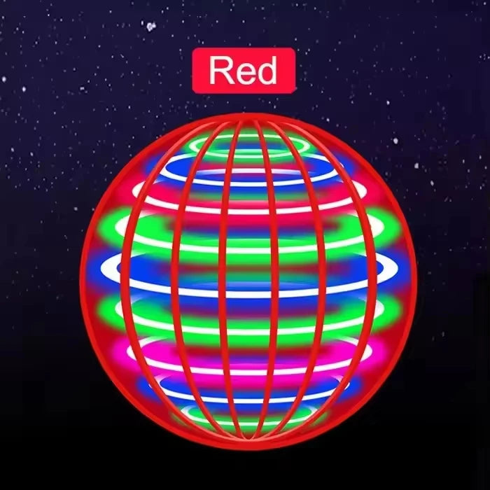 Magic UFO Flying Ball LED Spinning Outdoor Toy – Fun Gift LED Flying Spinner Toy Babs Red