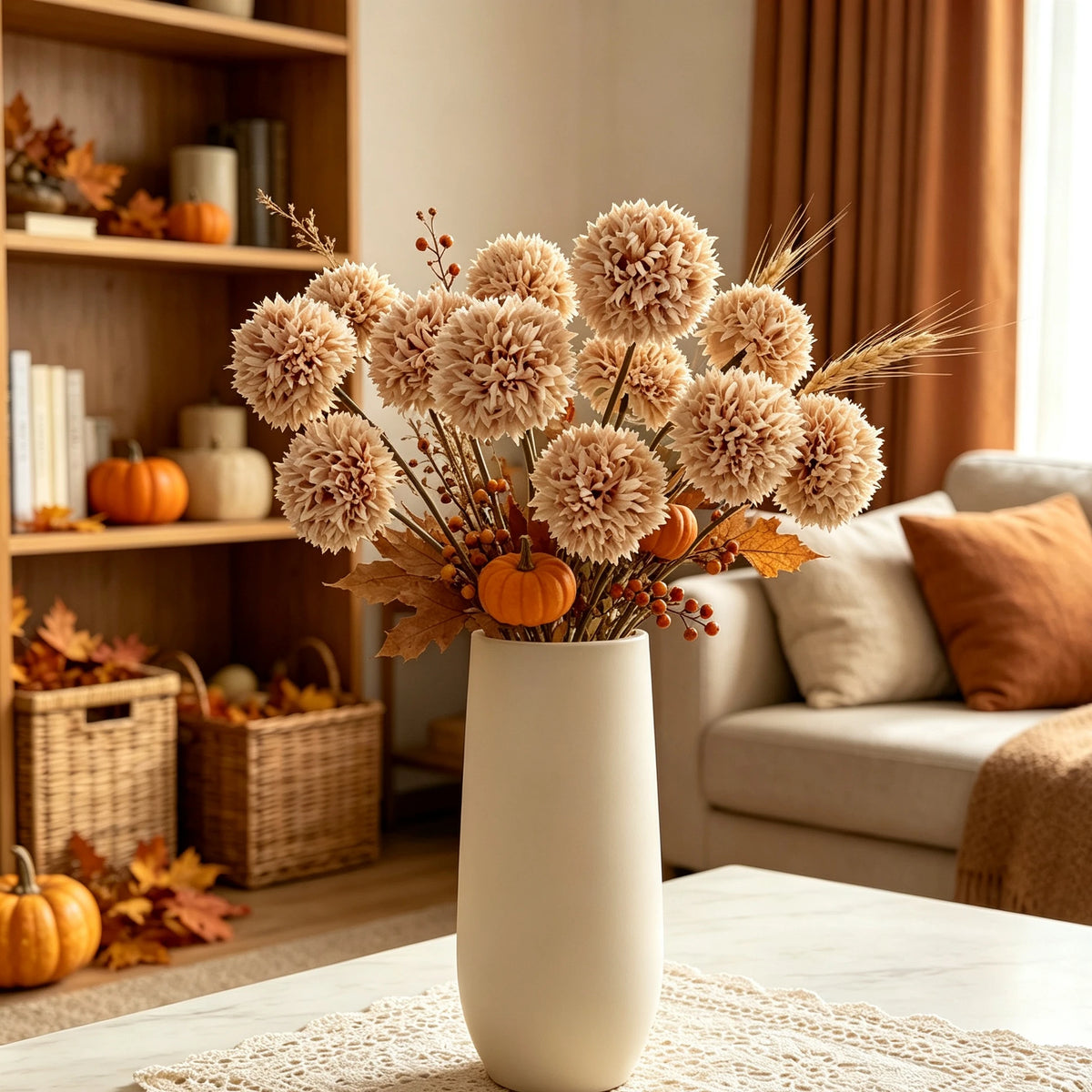 5-Pack Silk Artificial Chrysanthemum Flowers – Wedding & Home Artificial Silk Flowers Babs