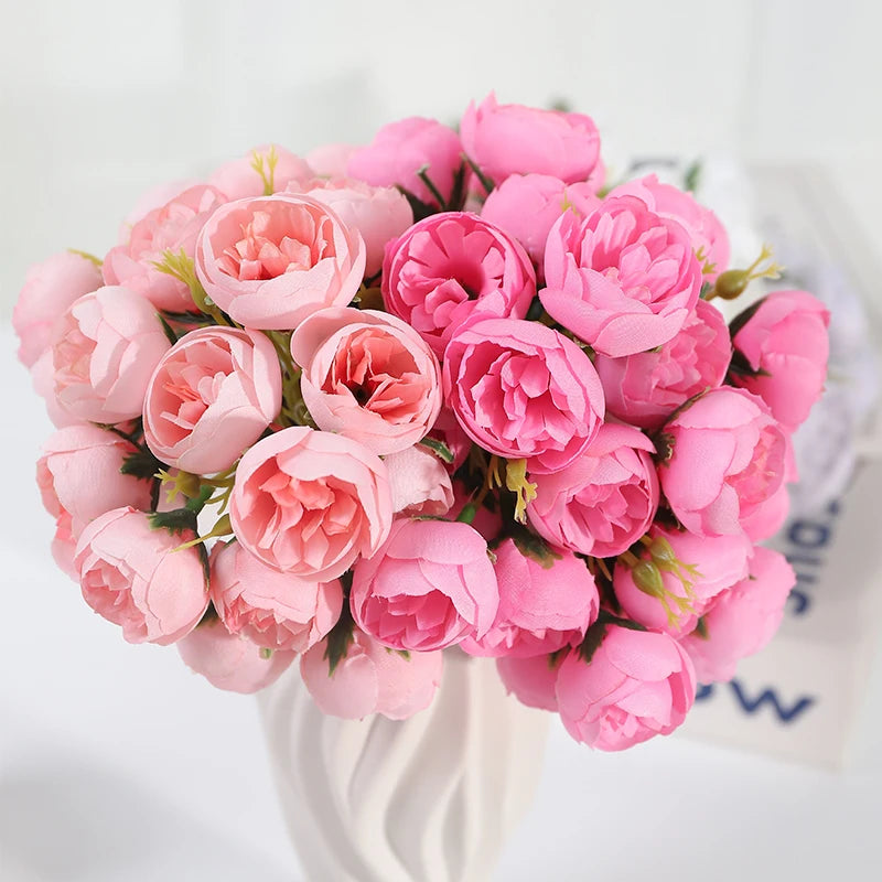 27-Head Silk Rose Artificial Flowers – Wedding & Home Décor Artificial Silk Flowers Babs