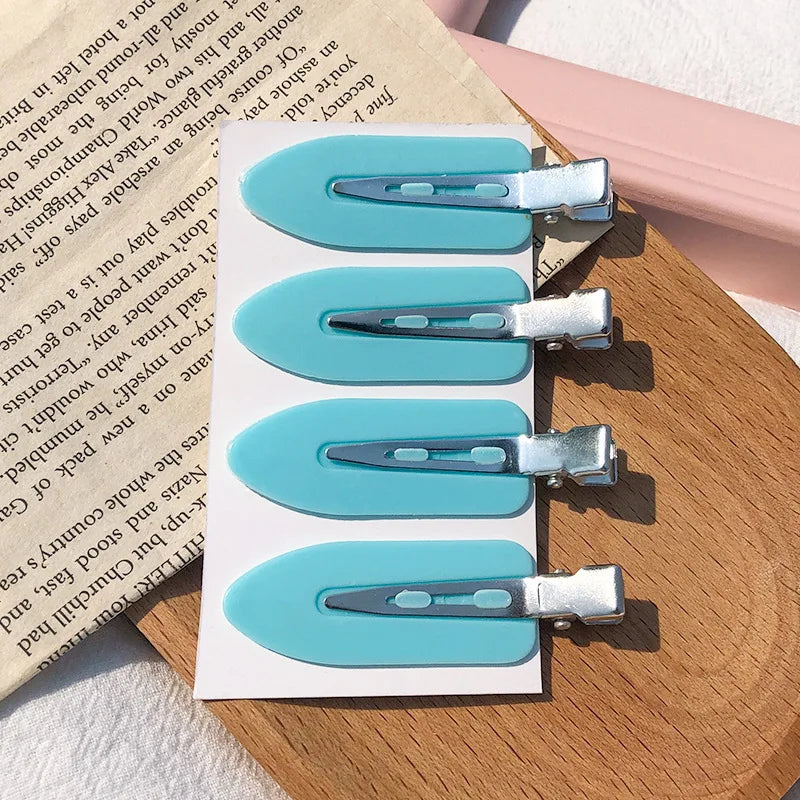 4-Pack Seamless No-Bend Hair Clips – Bangs & Makeup Barrettes Hair Clips Set Babs 5