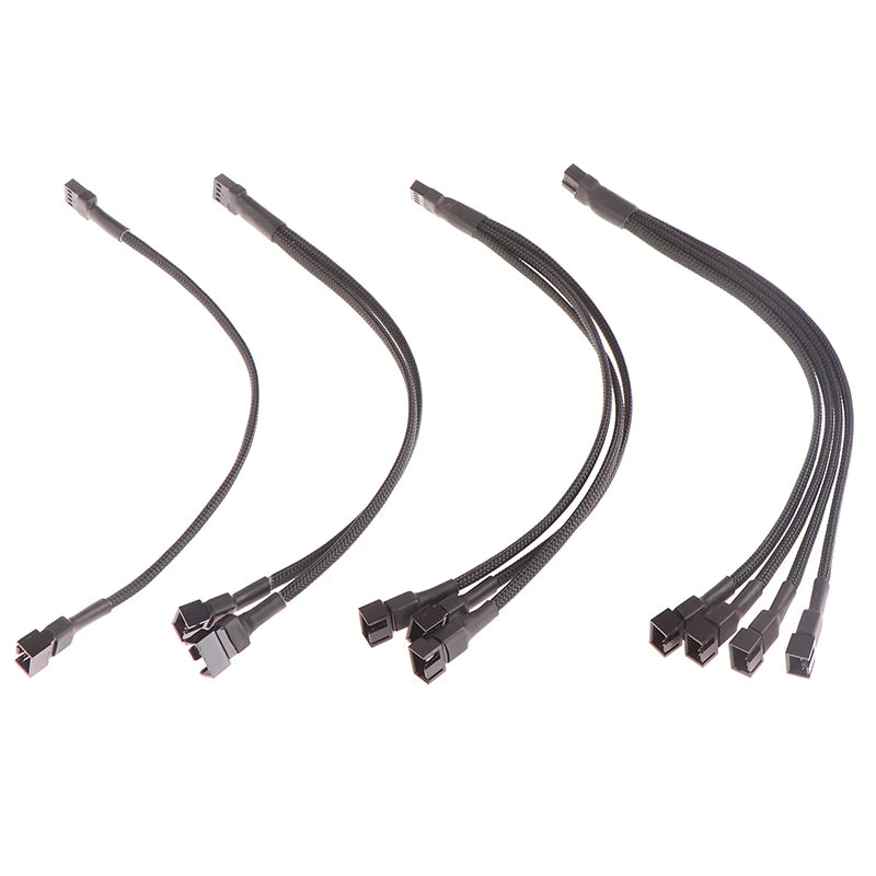 4-Pin PC Fan Splitter Cable – 1 to 2/3/4 CPU Fan Adapter Fan Splitter Cable Babs