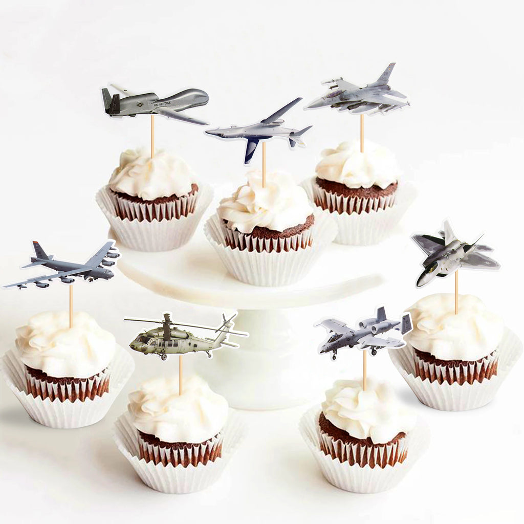 Military Cake Toppers – Tank, Fighter Jet & Missile Party Decor Cake Topper Set Babs