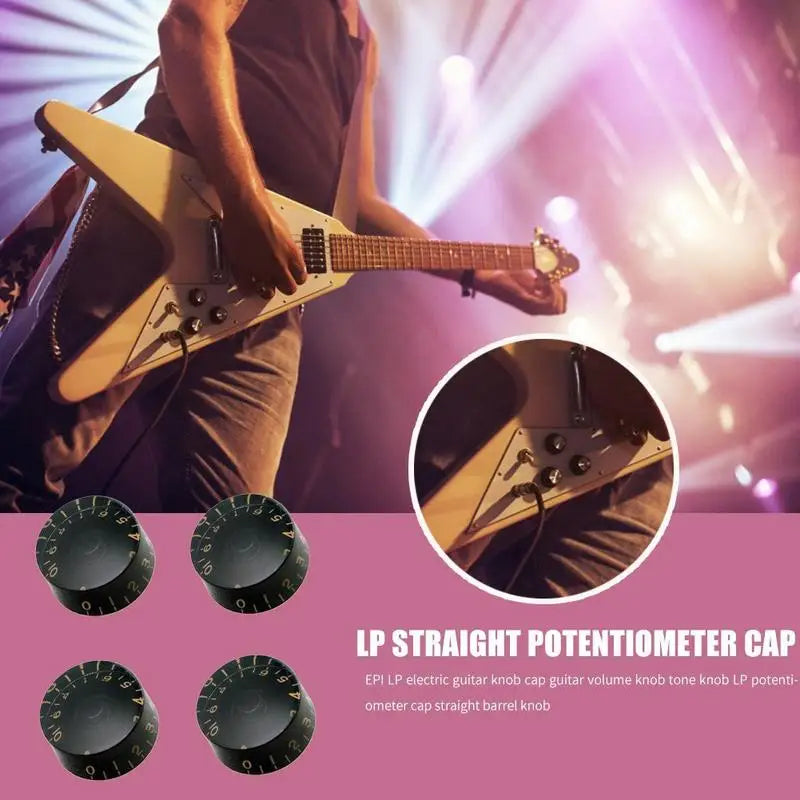 4pcs Electric Guitar Volume & Tone Knob Caps | ABS Plastic Guitar Knob Caps Babs