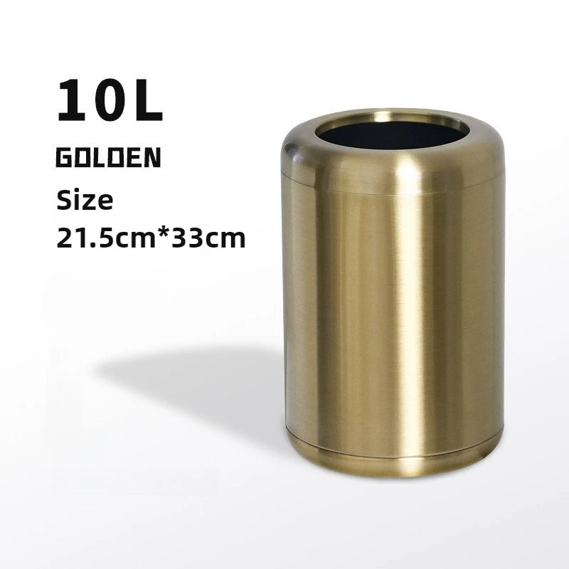 Modern Iron Trash Can 8L/12L – Waste Bin for Home Rooms Iron Waste Bin Babs 10L Titanium Gold
