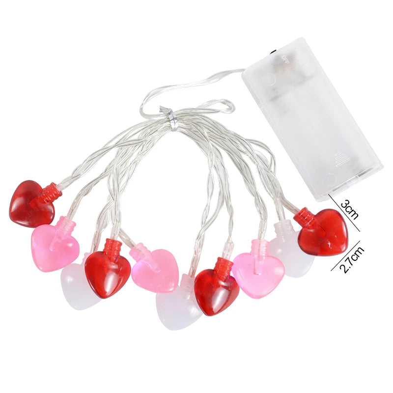 Red Heart LED Fairy String Lights 1.5M – Love Garland Décor LED String Lights Babs