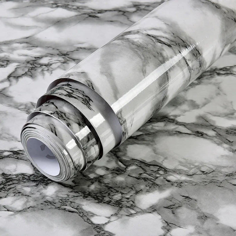 Gray Marble Peel & Stick Wallpaper – Waterproof Vinyl Contact Paper Peel and Stick Wallpaper Babs SSS 40cmX500cm