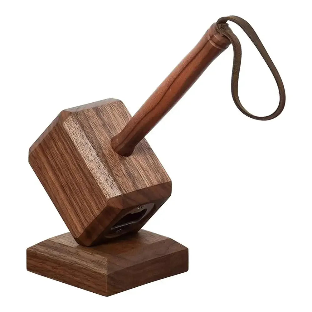 Wooden Hammer Bottle Opener with Magnetic Base | Fun Bar Gift Novelty Bottle Opener Babs A