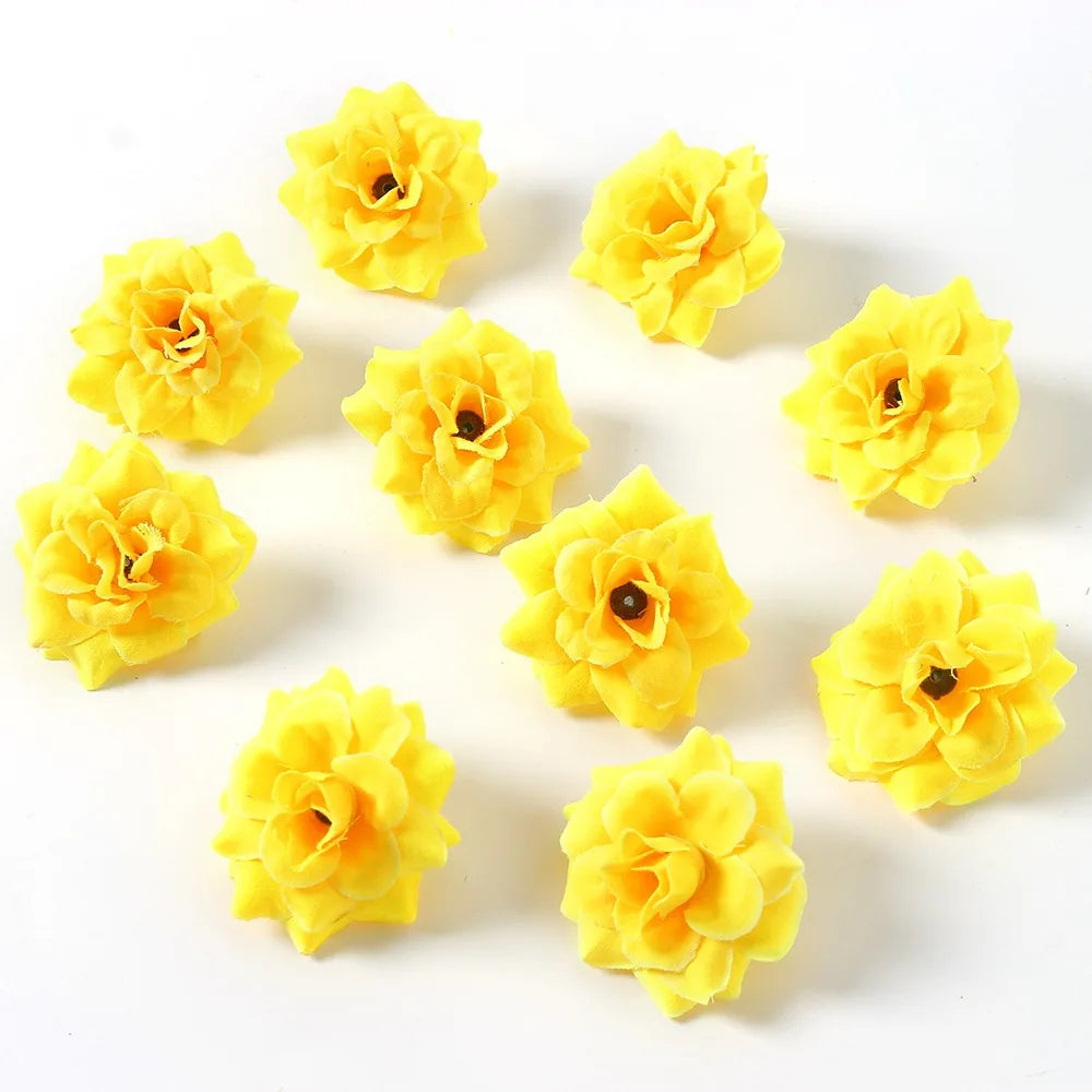 Yellow Silk Artificial Rose Heads – Wedding & Home Décor DIY