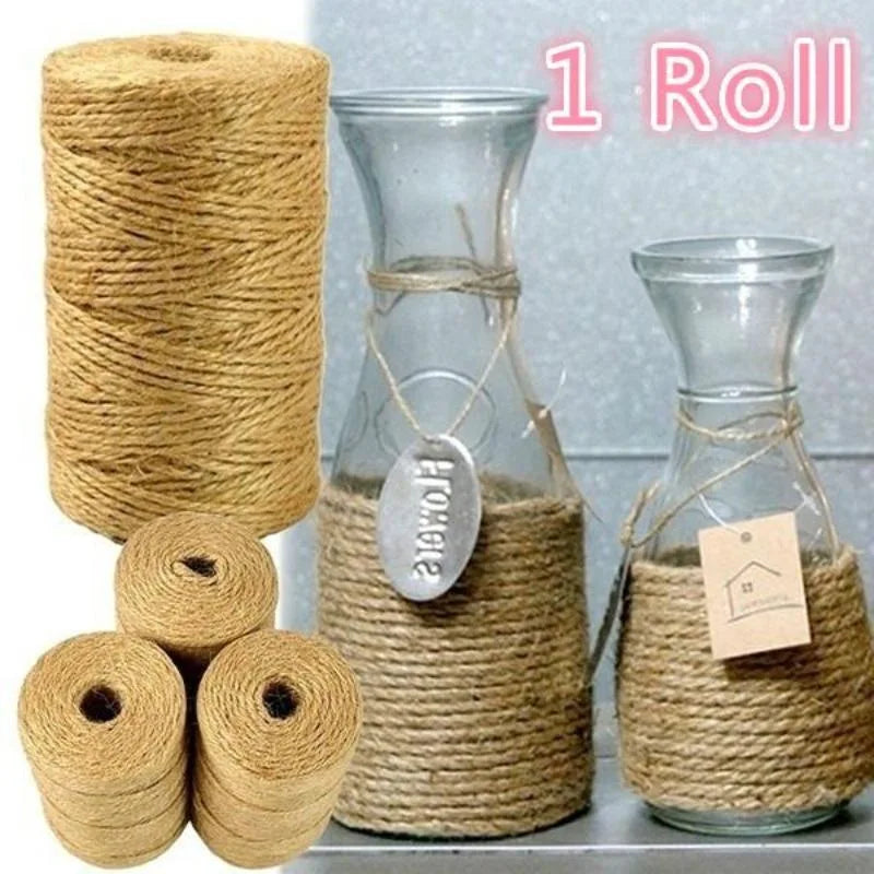 Natural Jute Twine 100M – 2mm Sisal Rope for Crafts & Weddings Craft Twine Cord Babs