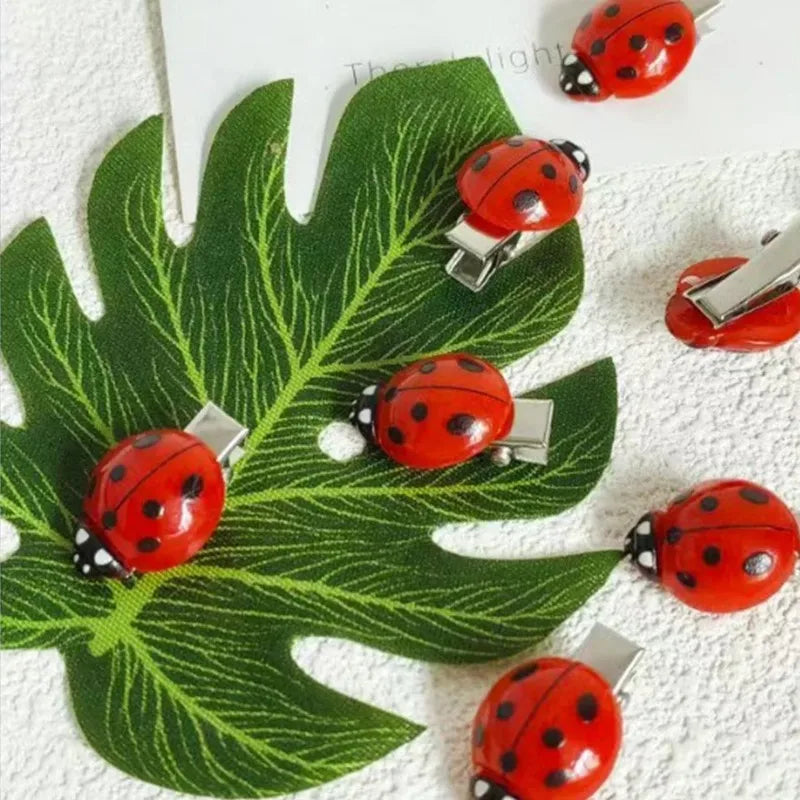 10-Piece Bee & Ladybug Mini Hair Clips – Cute Barrette Set Hair Clip Set Babs