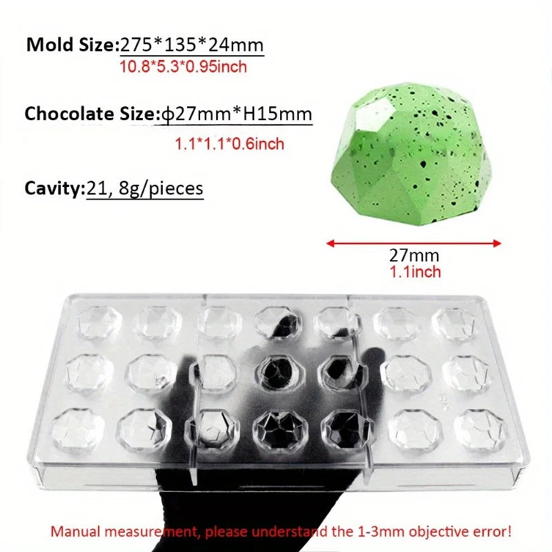 21-Cavity Polycarbonate Chocolate Mold for Bonbons & Candy Chocolate Candy Mold Babs