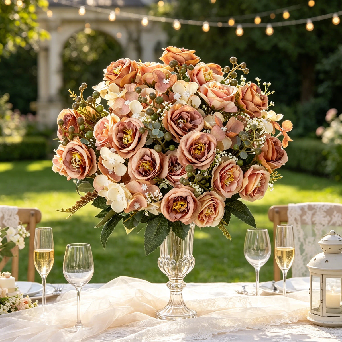 Artificial Silk French Rose Bouquet for Wedding & Home Decor Artificial Flower Bouquet Babs