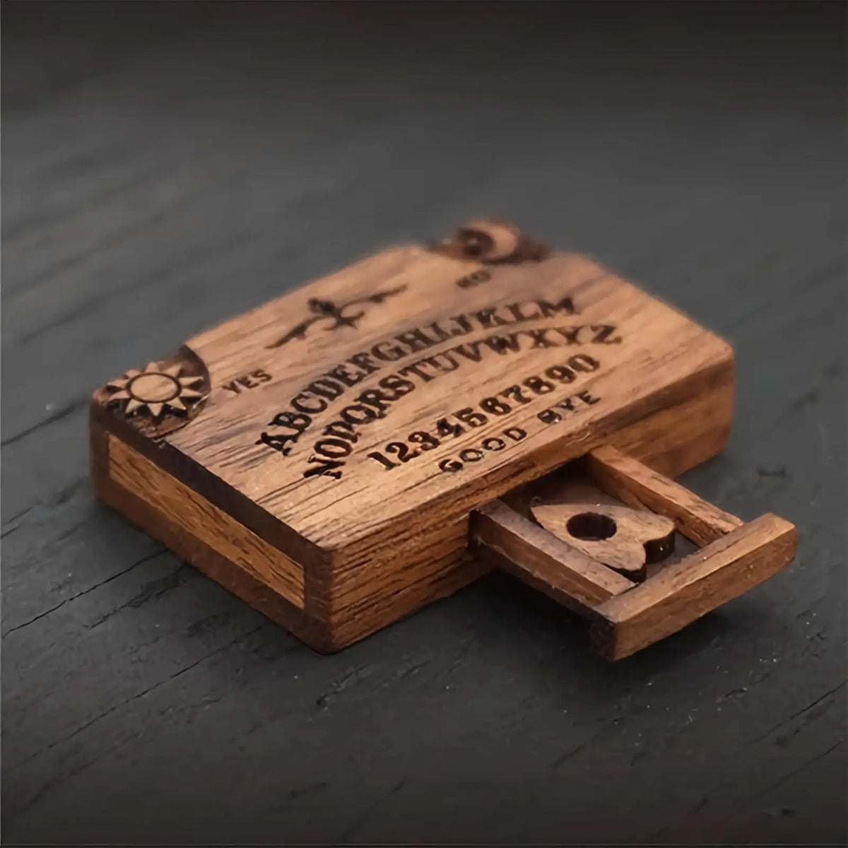 Miniature Wooden Spirit Board with Drawer – Décor Gift Miniature Décor Ornament Babs