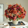 Silk Rose & Peony Artificial Flower Bouquet | Wedding Décor Artificial Flower Bouquet Babs Orange 1 pc