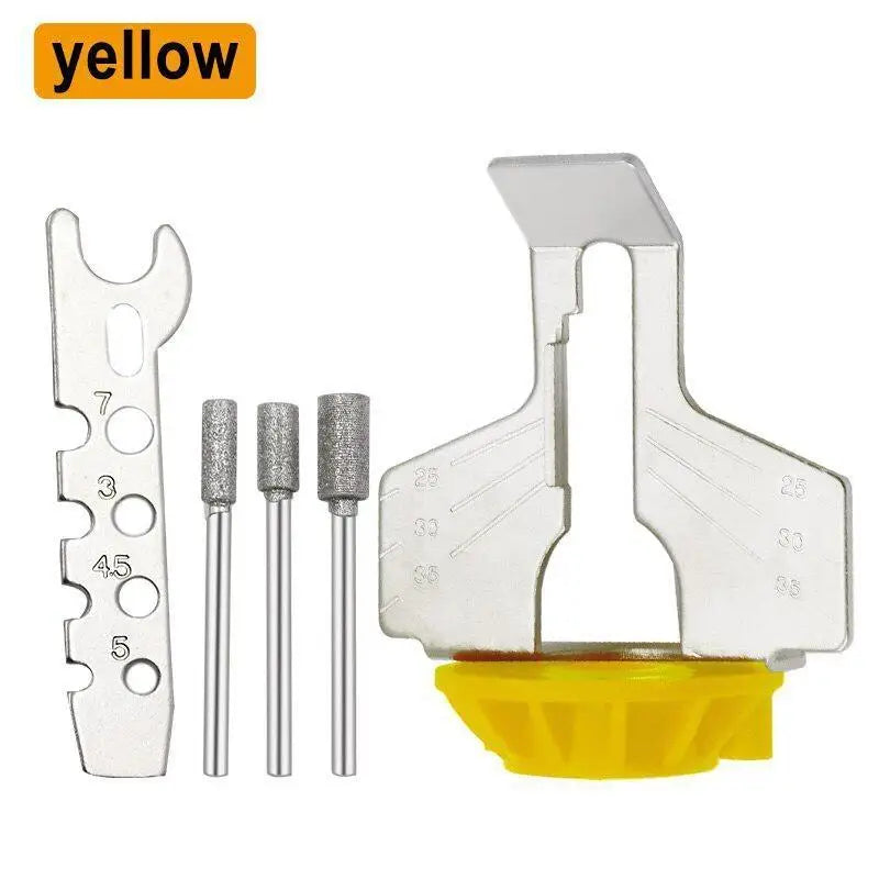 Electric Chainsaw Sharpening Kit – 5pc Grinding Tool Set Chainsaw Sharpening Kit Babs Yellow