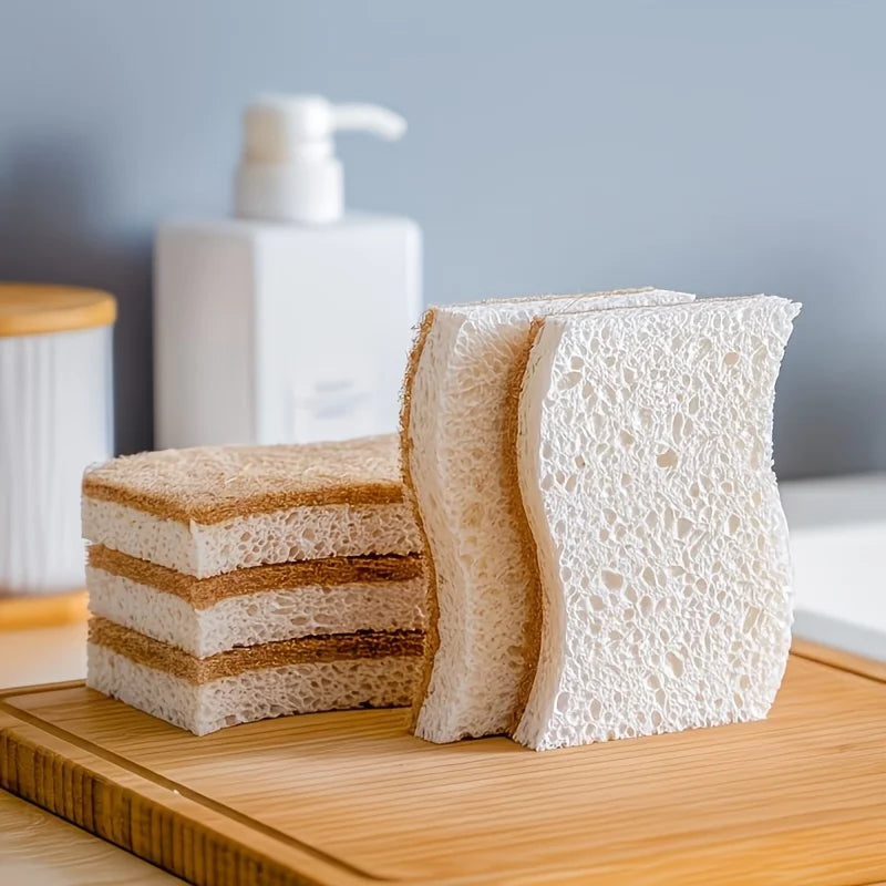 4-Piece Coconut Fiber Kitchen Sponge Set – Eco-Friendly Kitchen Cleaning Sponge Babs