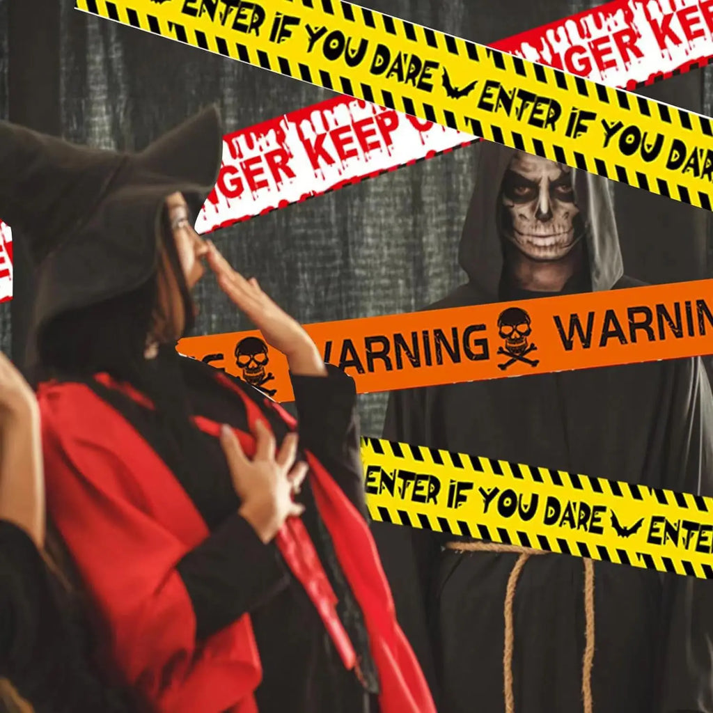 Halloween Caution Fright Tape – Spooky Hazard Warning Decor Halloween Decorative Tape Babs