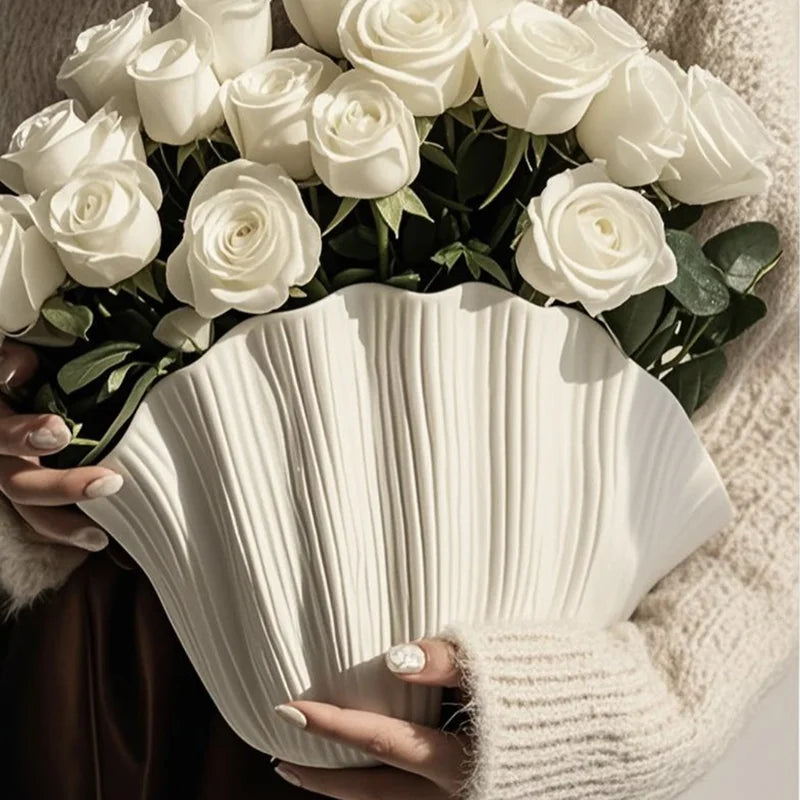 Nordic Ceramic Vase – Modern Tabletop Flower Bottle for Home Ceramic Decorative Vase Babs