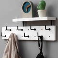 Wall Mounted Coat Rack with Shelf & 10 Hooks – Bamboo Wall Coat Rack Babs A-8 Hooks
