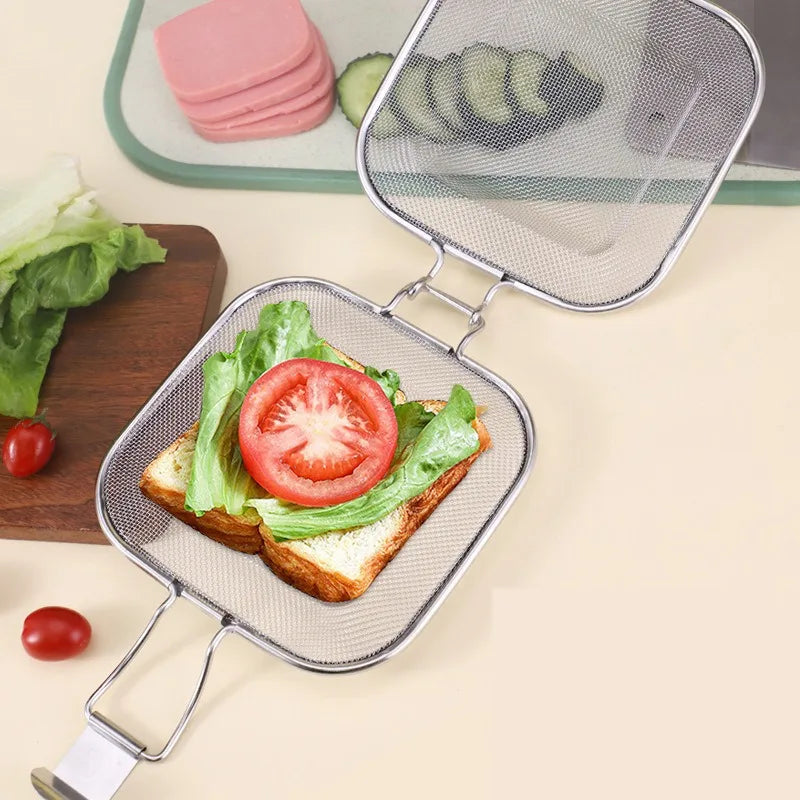 Stainless Steel Sandwich Grill Clip – Portable BBQ Bread Toaster BBQ Sandwich Grill Clip Babs