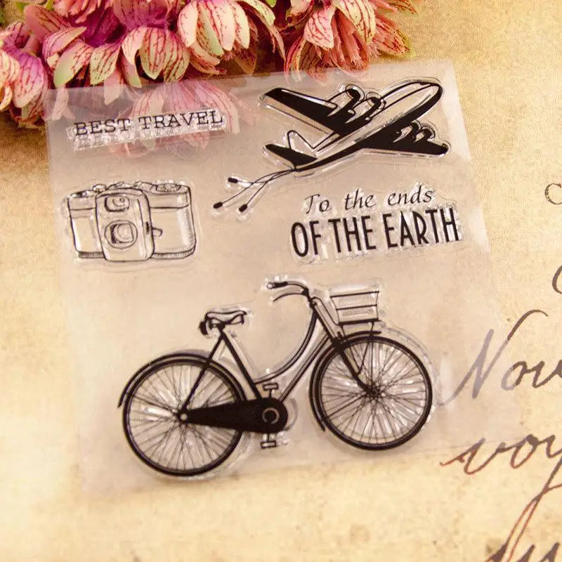 Clear Silicone Stamps Camera Bicycle Plane | DIY Scrapbooking Clear Craft Stamp Babs