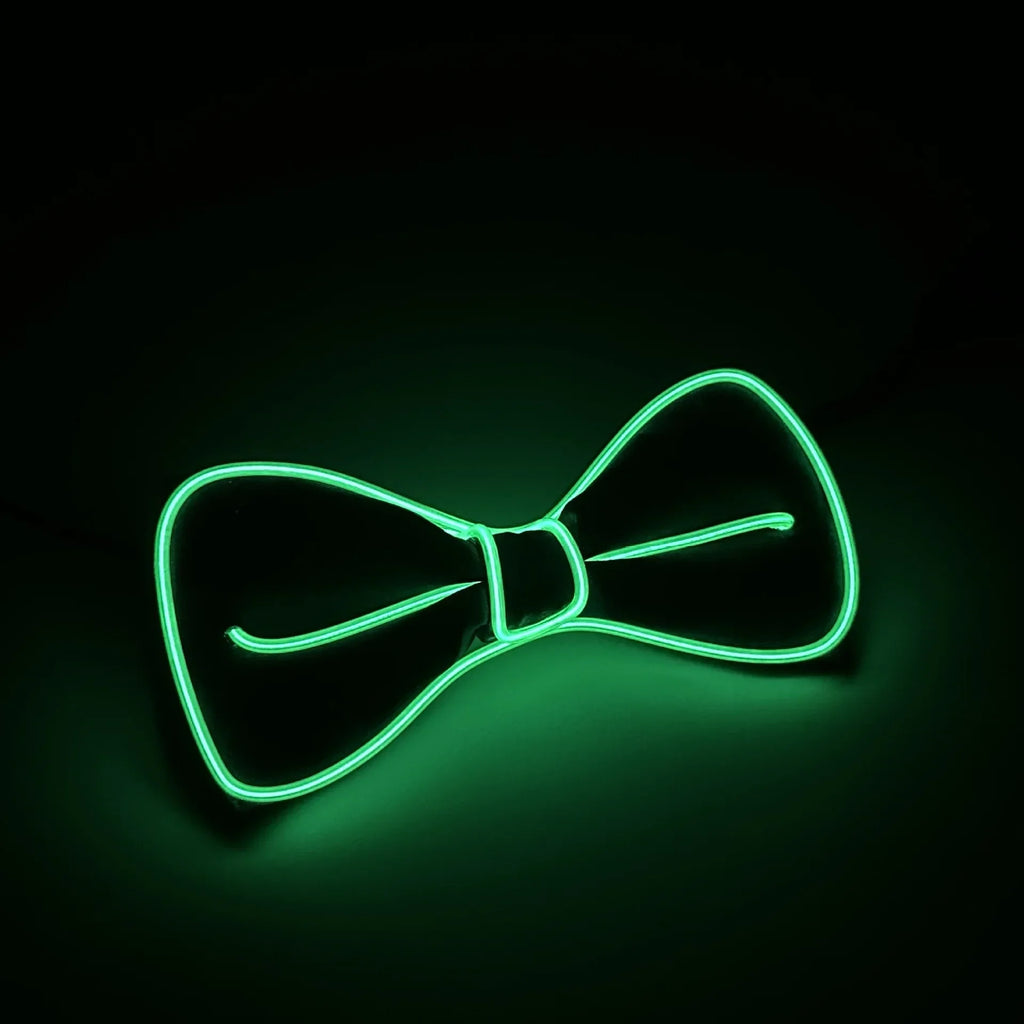 LED Light-Up Suspenders & Bow Tie Glow Party Set LED Party Accessories Babs (11)-Green