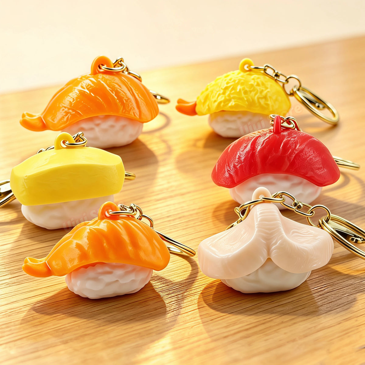Sushi 3D Printed Clicker Keychain – Cute Fidget Bag Charm Gift Fidget Clicker Keychain Babs