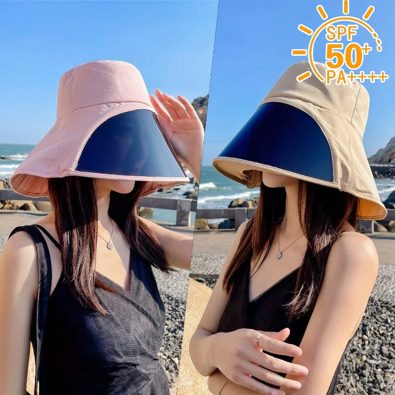 Wide Brim Full Face Bucket Hat – Women's Summer Sun Hat Wide Brim Sun Hat Babs