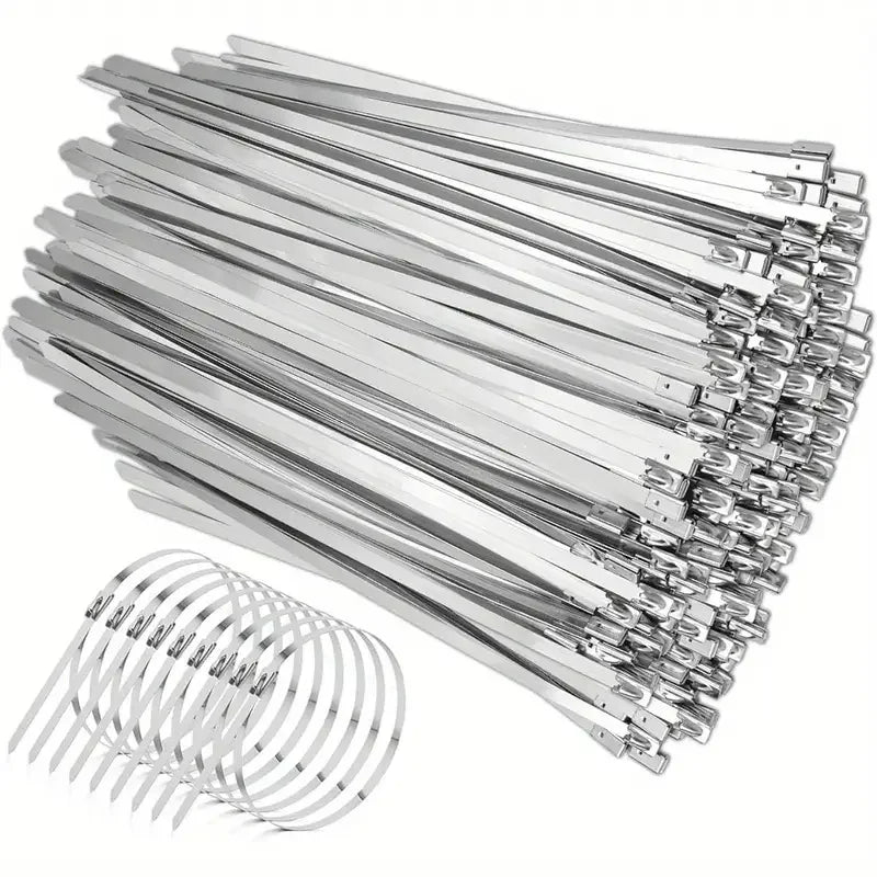 Heavy Duty Stainless Steel Zip Ties – Self-Locking Cable Straps Metal Cable Ties Babs
